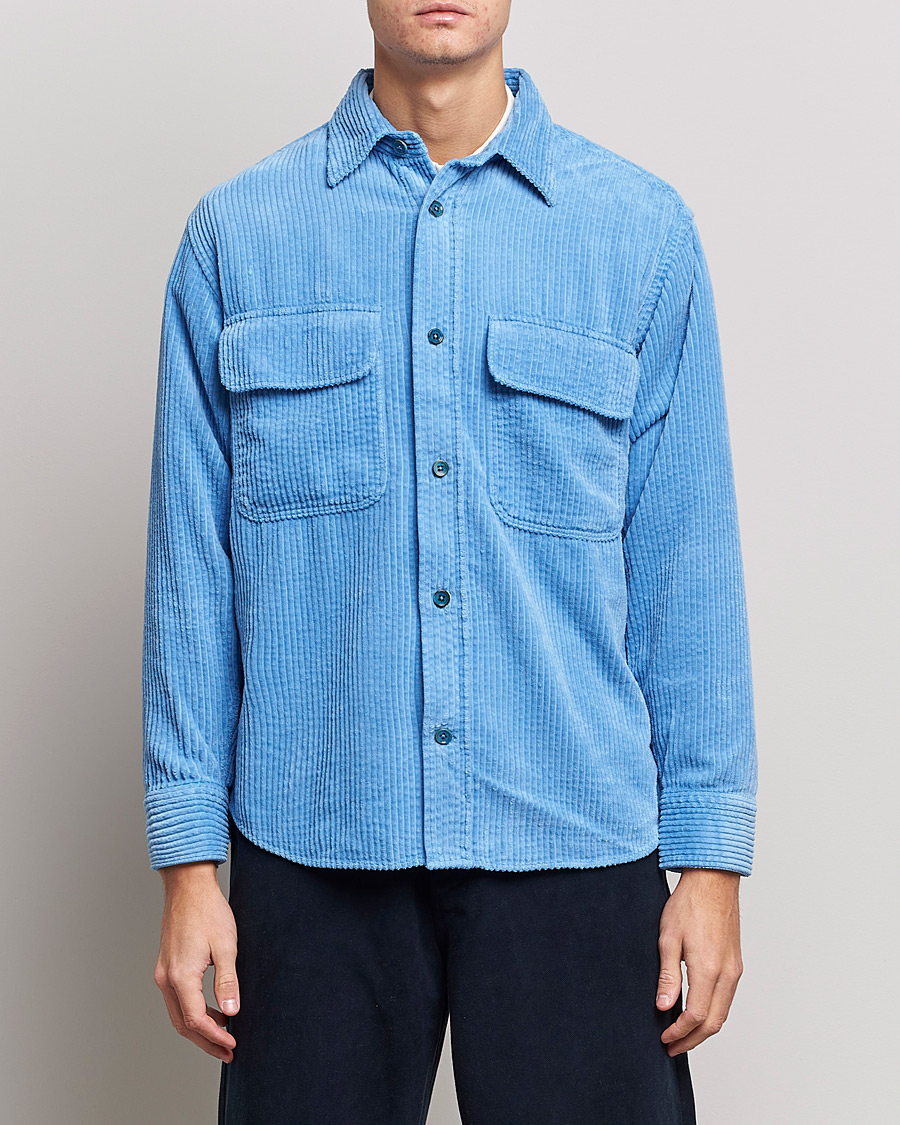 Homme | Chemises | NN07 | Folmer Corduroy Shirt Cobalt Blue