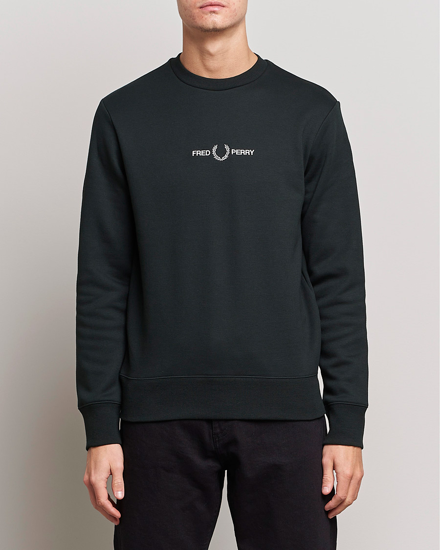 Homme | Pulls Et Tricots | Fred Perry | Emboided Sweatshirt Night Green