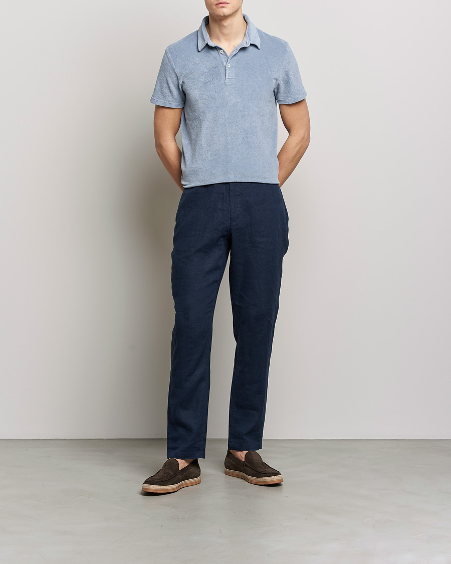 Homme | Polos | Altea | Short Sleeve Terry Polo Dusty Blue