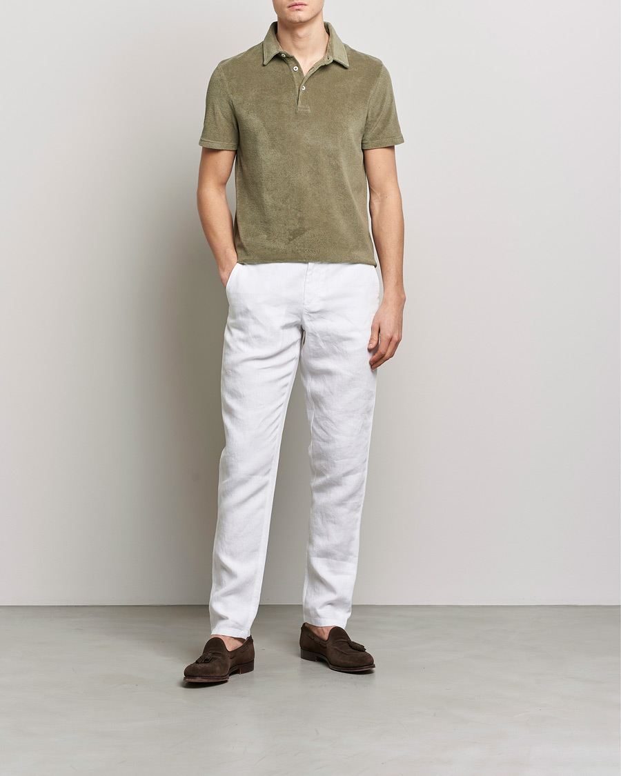 Homme | Polos | Altea | Short Sleeve Terry Polo Olive