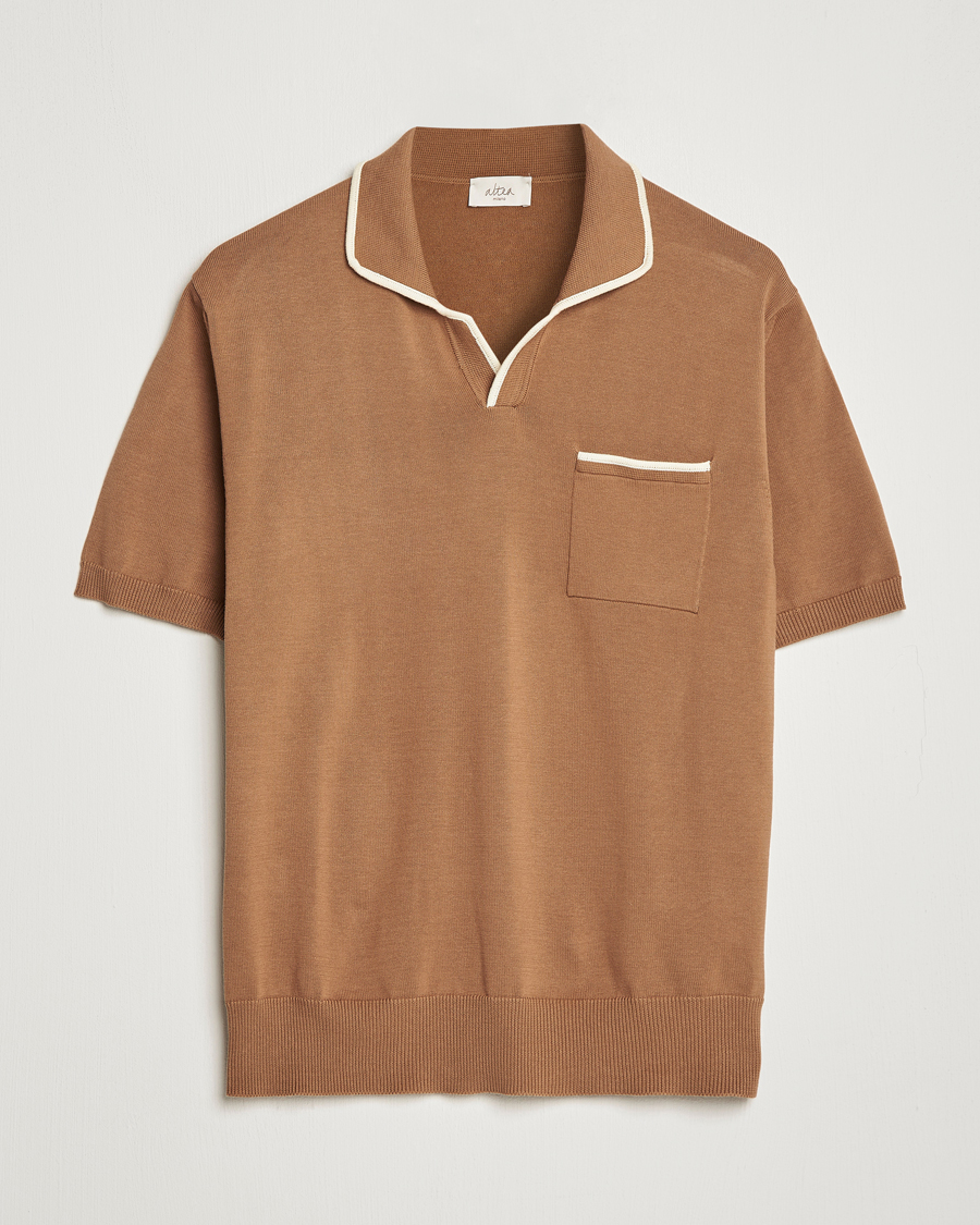 Homme | Polos | Altea | Short Sleeve Riviera Polo Tobacco