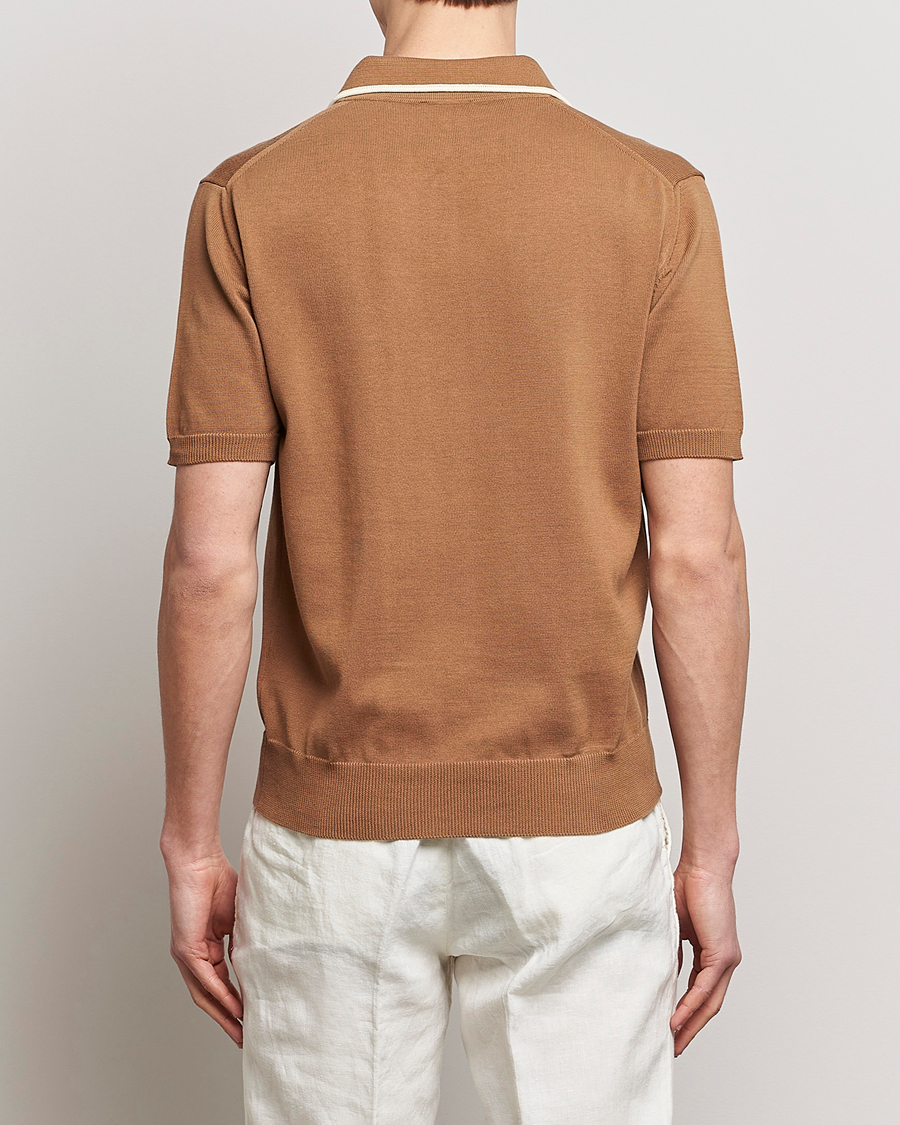 Homme | Polos | Altea | Short Sleeve Riviera Polo Tobacco