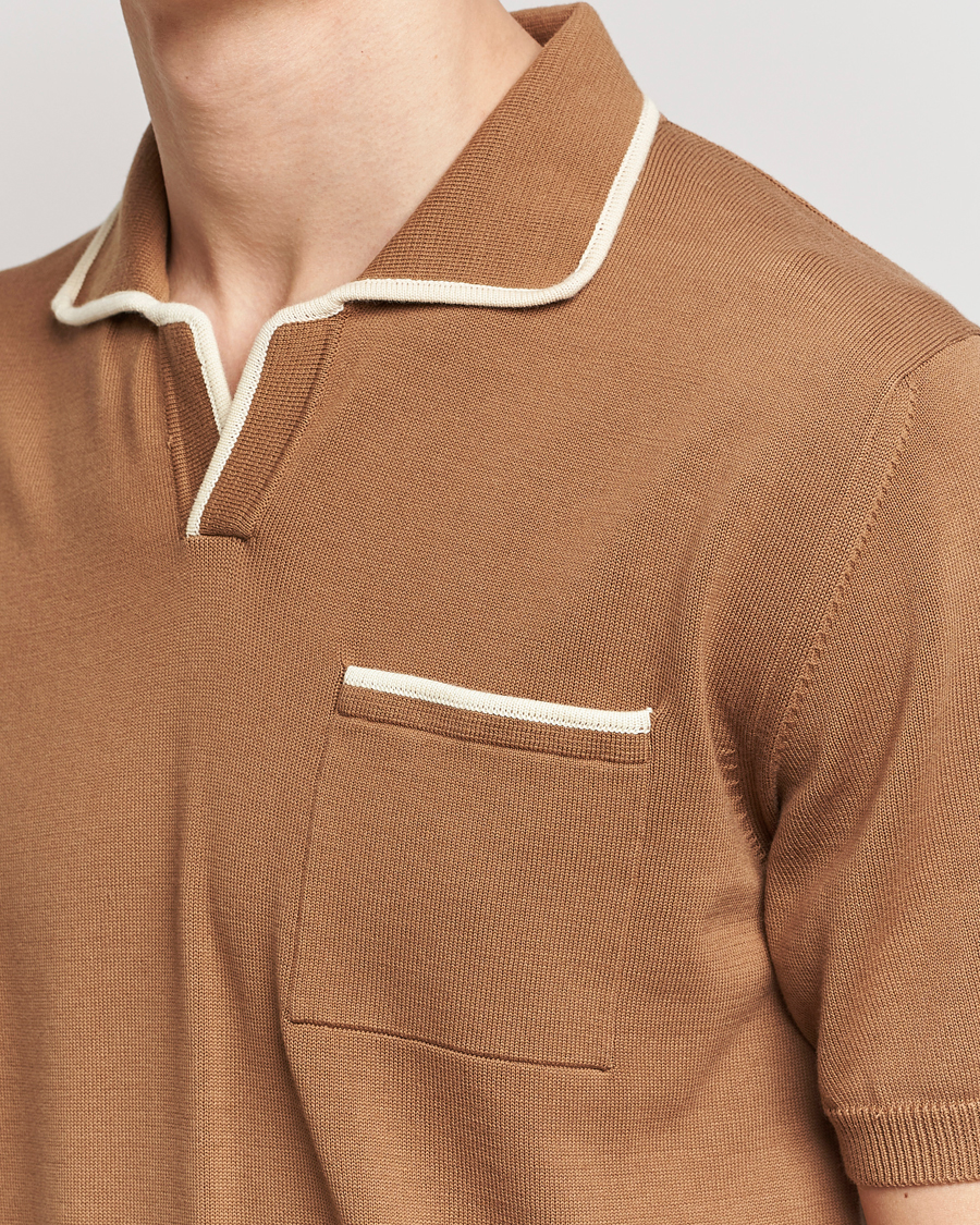 Homme | Polos | Altea | Short Sleeve Riviera Polo Tobacco