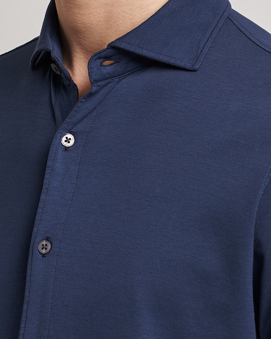 Homme | Chemises | Altea | Jersey Stretch Shirt Navy