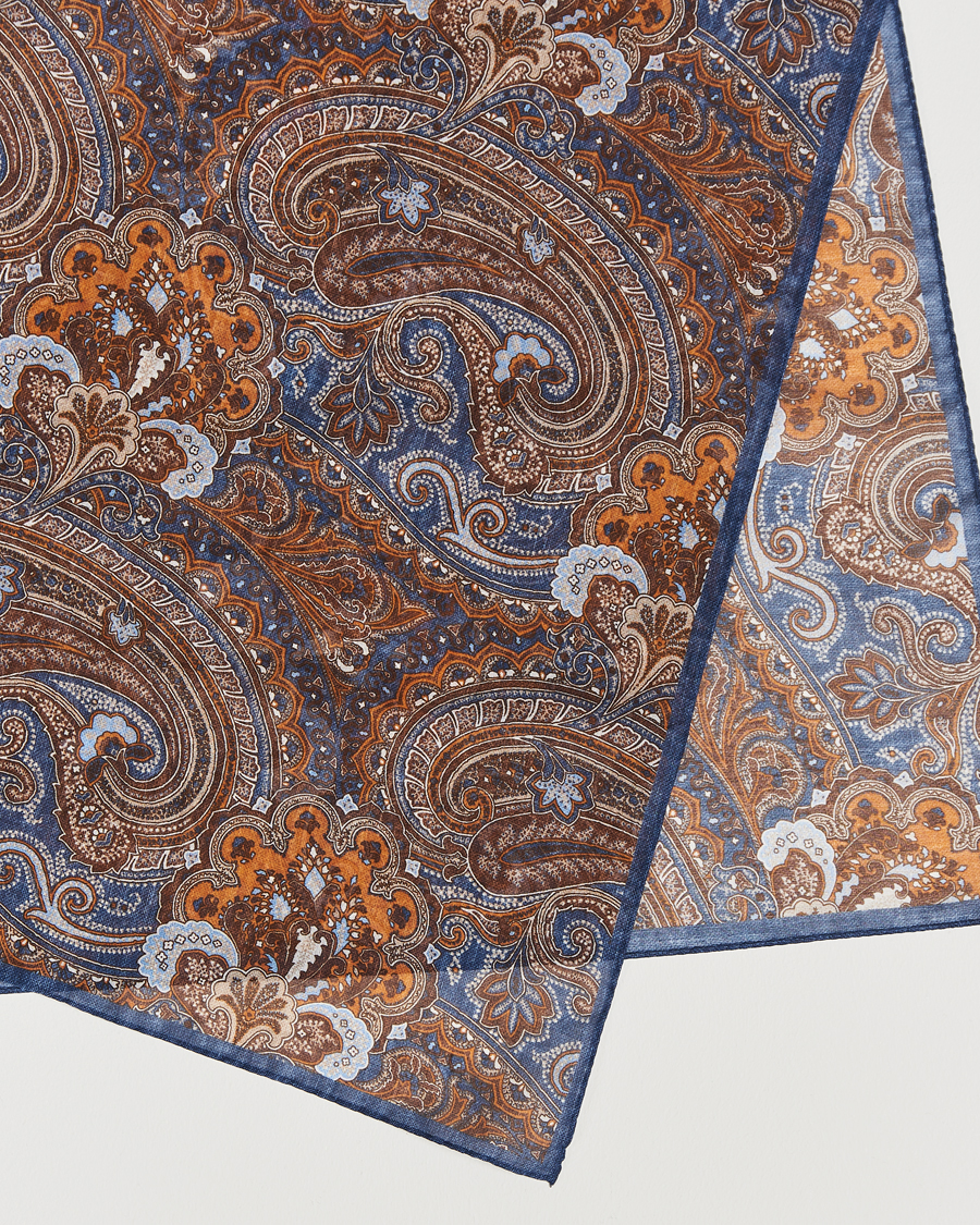 Homme | Amanda Christensen Cotton Voilé Printed Large Paisley Bandana Navy | Amanda Christensen | Cotton Voilé Printed Large Paisley Bandana Navy