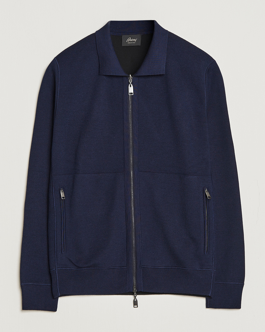 Homme | Pulls Et Tricots | Brioni | Cashmere/Silk Zip Cardigan Navy