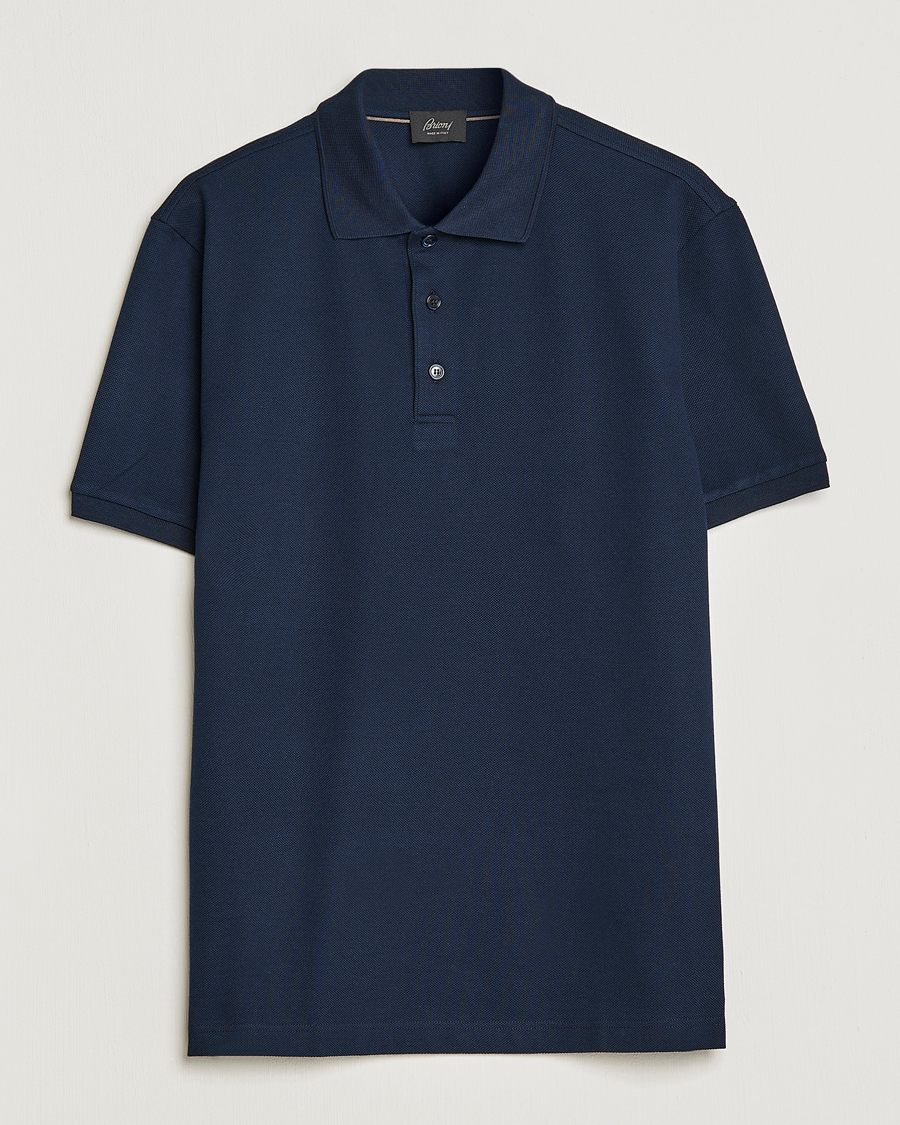Homme | Polos | Brioni | Mercerized Cotton Piquet Navy
