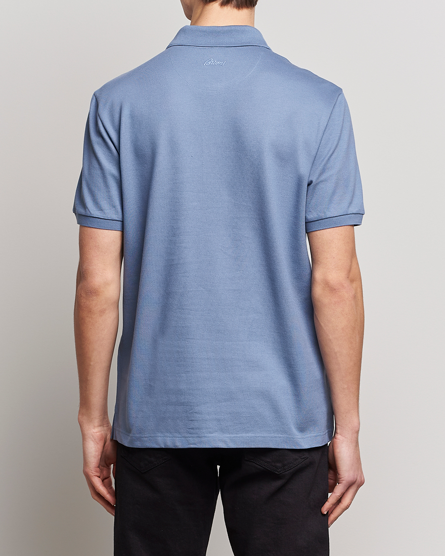 Homme | Polos | Brioni | Mercerized Cotton Piquet Light Blue