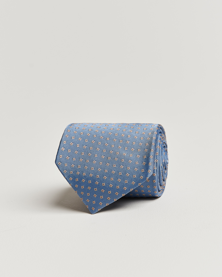 Homme | Brioni Printed Silk Tie Light Blue | Brioni | Printed Silk Tie Light Blue