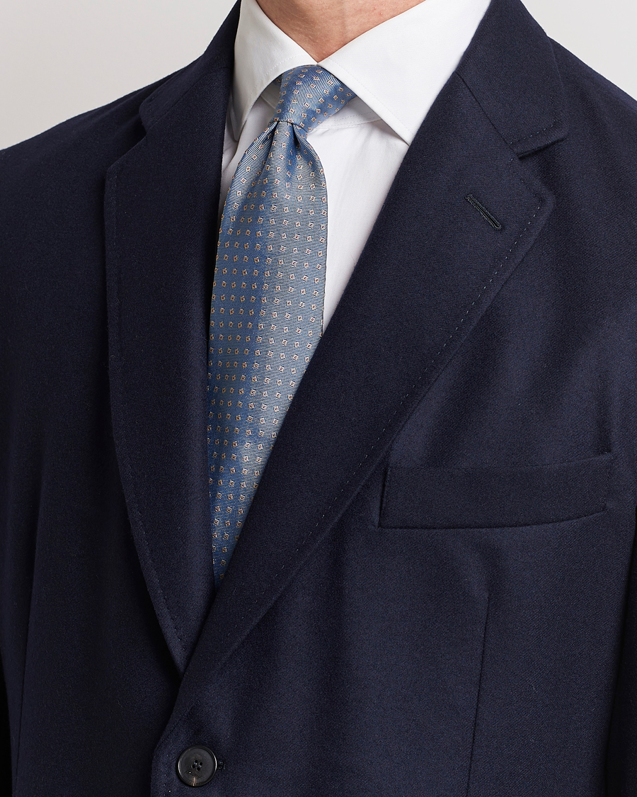 Homme | Brioni Printed Silk Tie Light Blue | Brioni | Printed Silk Tie Light Blue