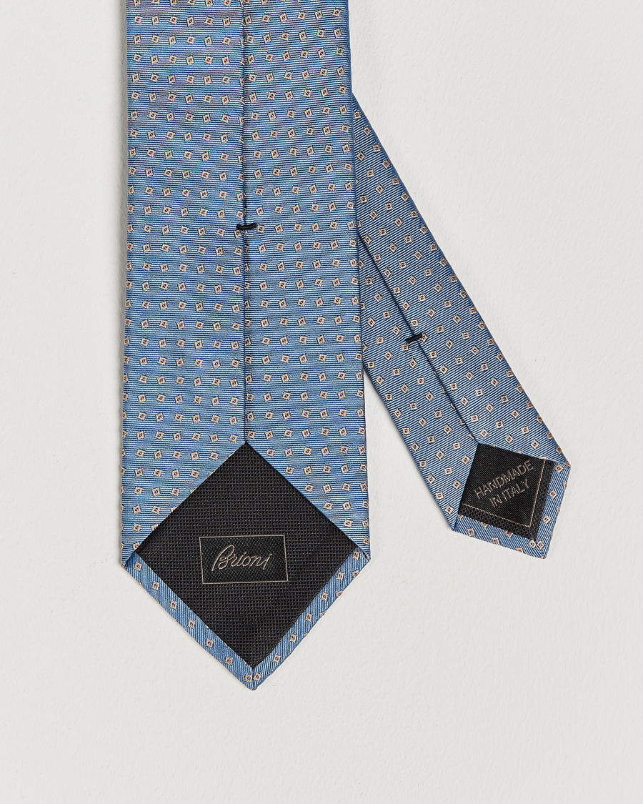 Homme | Brioni Printed Silk Tie Light Blue | Brioni | Printed Silk Tie Light Blue