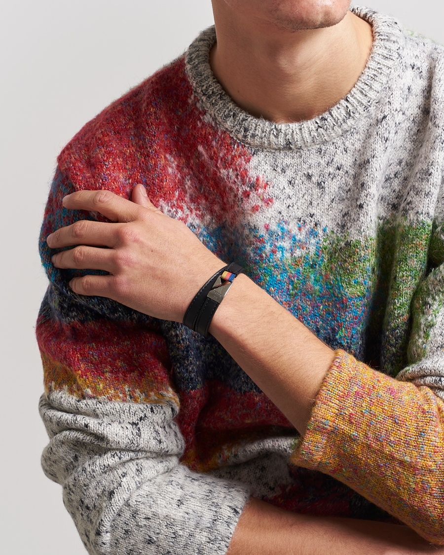 Homme | Paul Smith Leather Hook Wrap Bracelet Black | Paul Smith | Leather Hook Wrap Bracelet Black