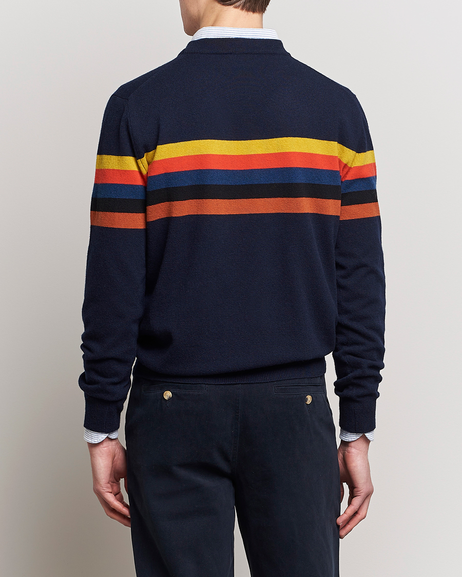 Heren | Truien | Paul Smith | Wool Stripe Knitted Crew Neck Navy