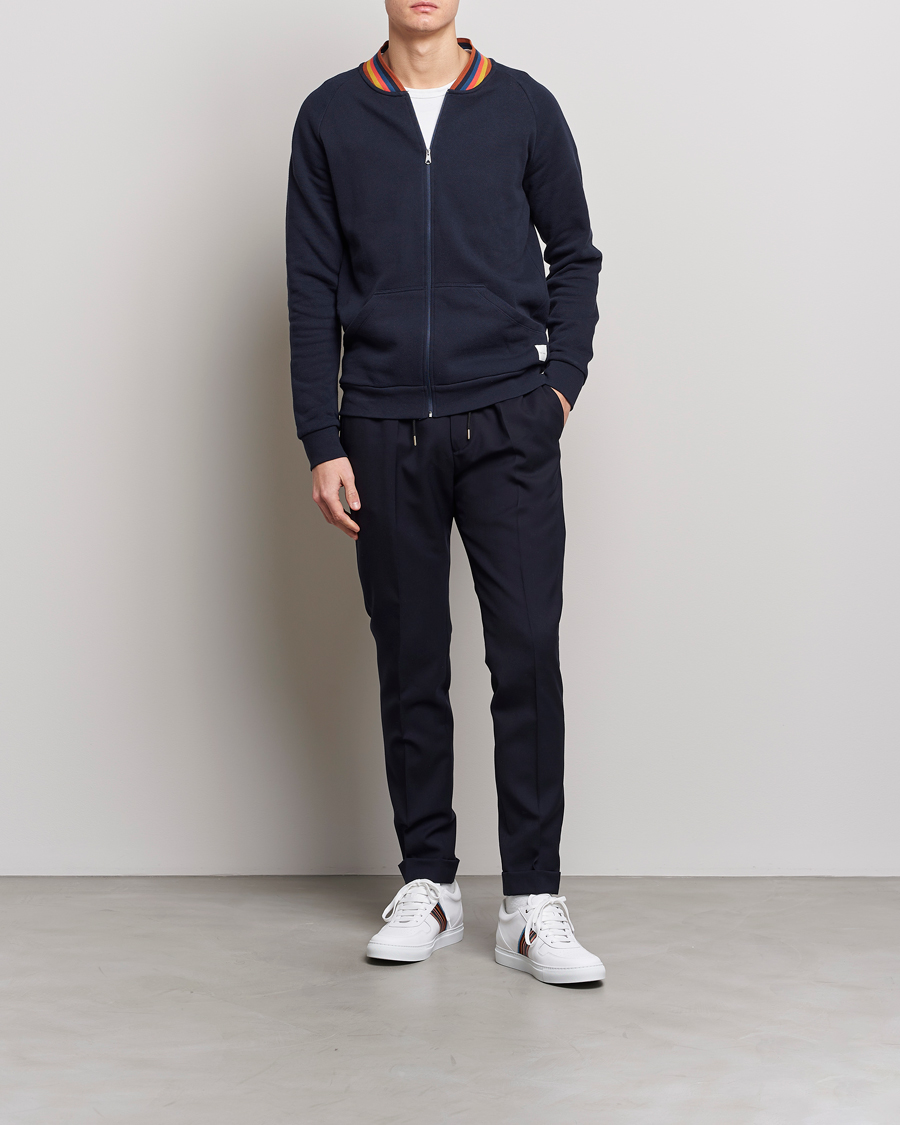 Homme | Paul Smith Bright Stripe Sweat Full Zip Navy | Paul Smith | Bright Stripe Sweat Full Zip Navy
