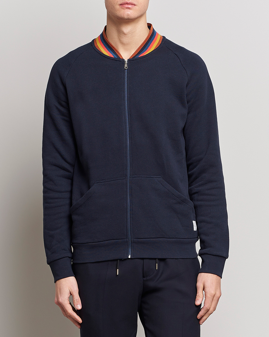 Homme | Paul Smith Bright Stripe Sweat Full Zip Navy | Paul Smith | Bright Stripe Sweat Full Zip Navy