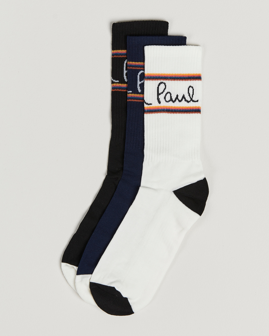 Homme | Sous-Vêtements Et Chaussettes | Paul Smith | 3-Pack Logo Socks Black/White