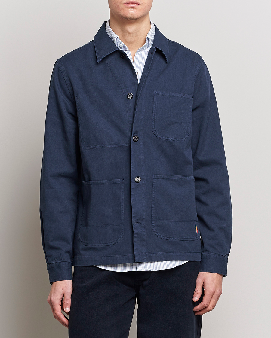 Heren | Overhemden | PS Paul Smith | Cotton Zebra Overshirt Navy