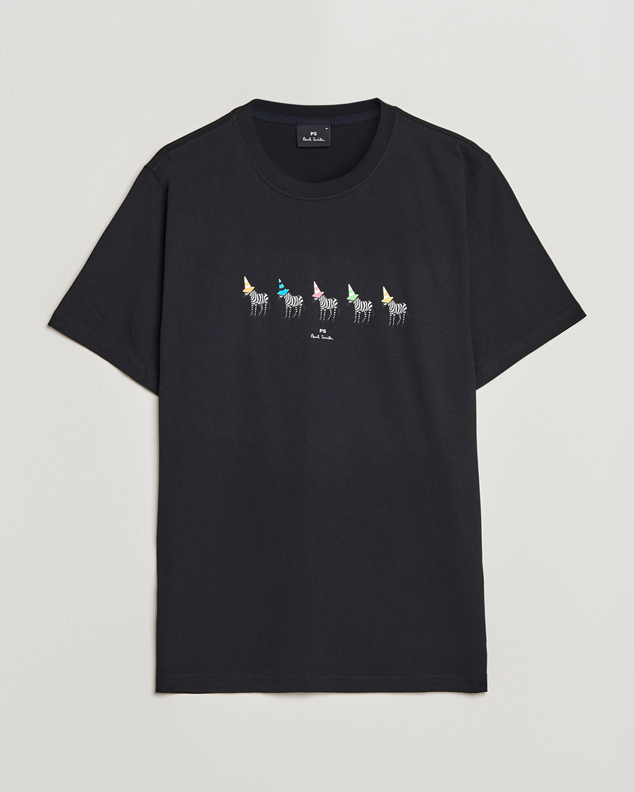 Heren | T-shirts | PS Paul Smith | Zebra Cones Regular Organic Cotton T-shirt Black