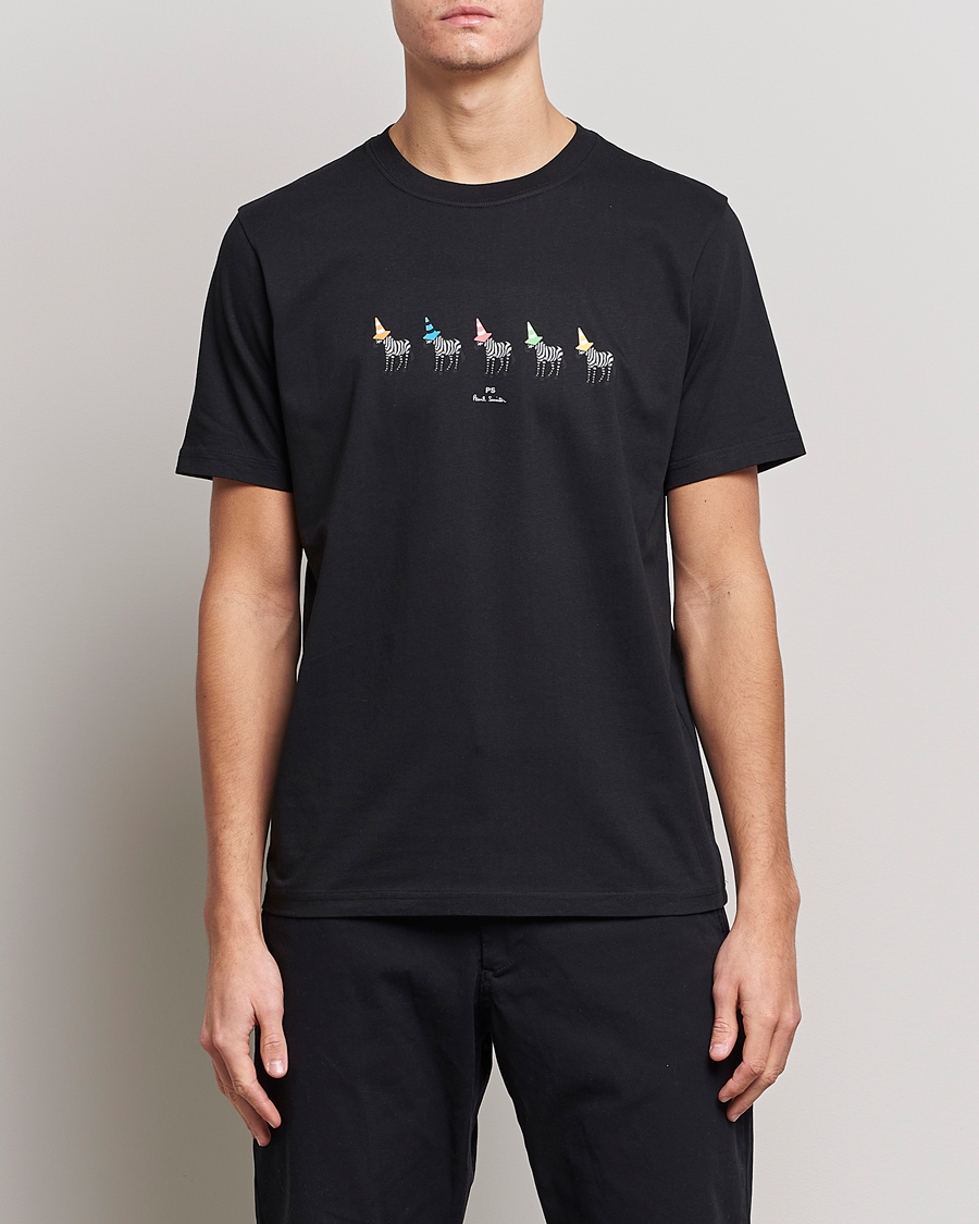 Heren | T-shirts | PS Paul Smith | Zebra Cones Regular Organic Cotton T-shirt Black