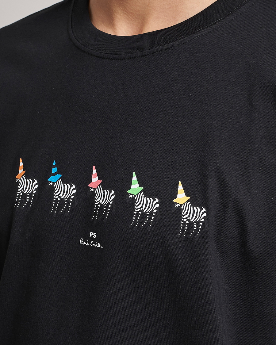 Heren | T-shirts | PS Paul Smith | Zebra Cones Regular Organic Cotton T-shirt Black