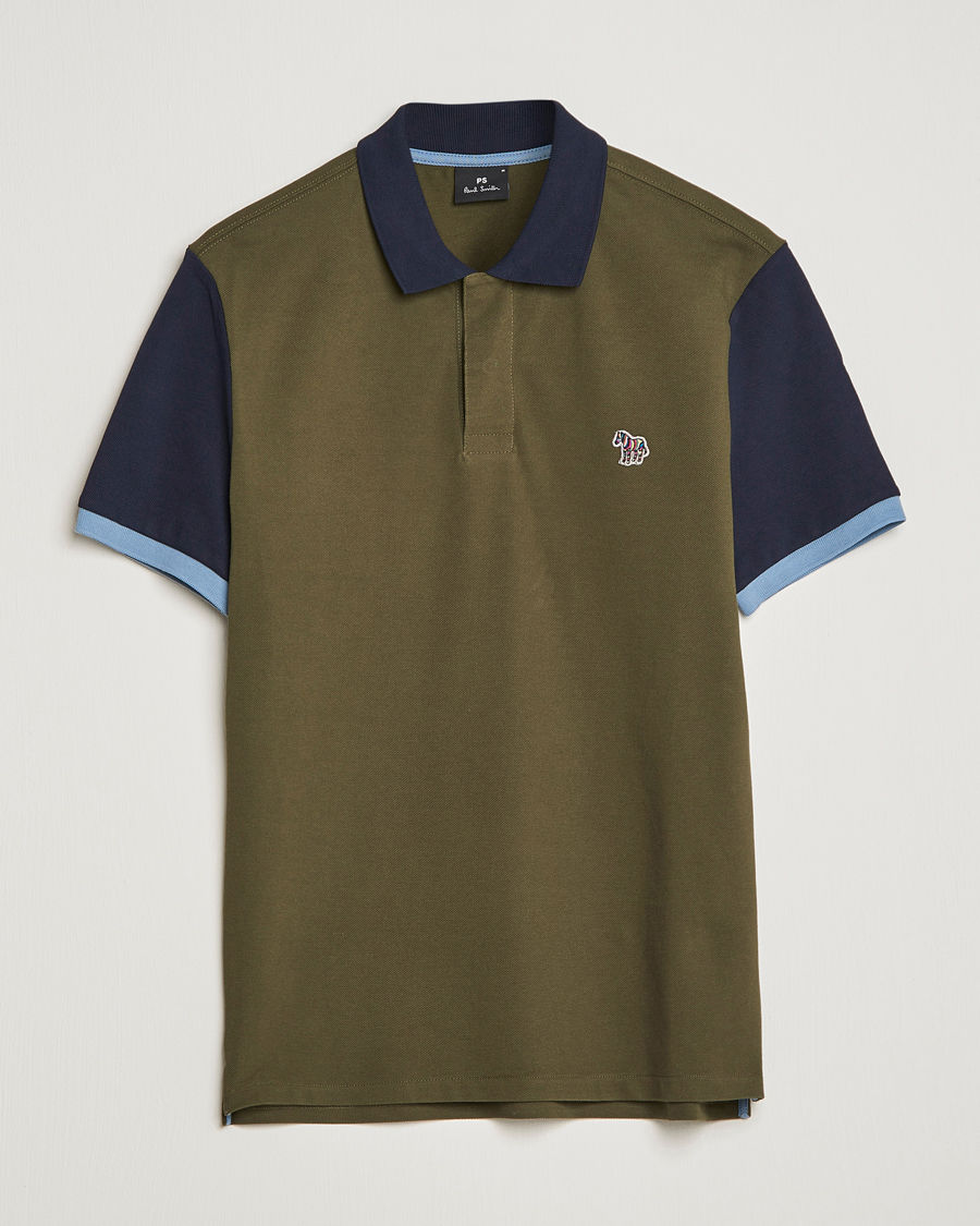 Homme | Polos | PS Paul Smith | Organic Cotton Pique Green/Navy