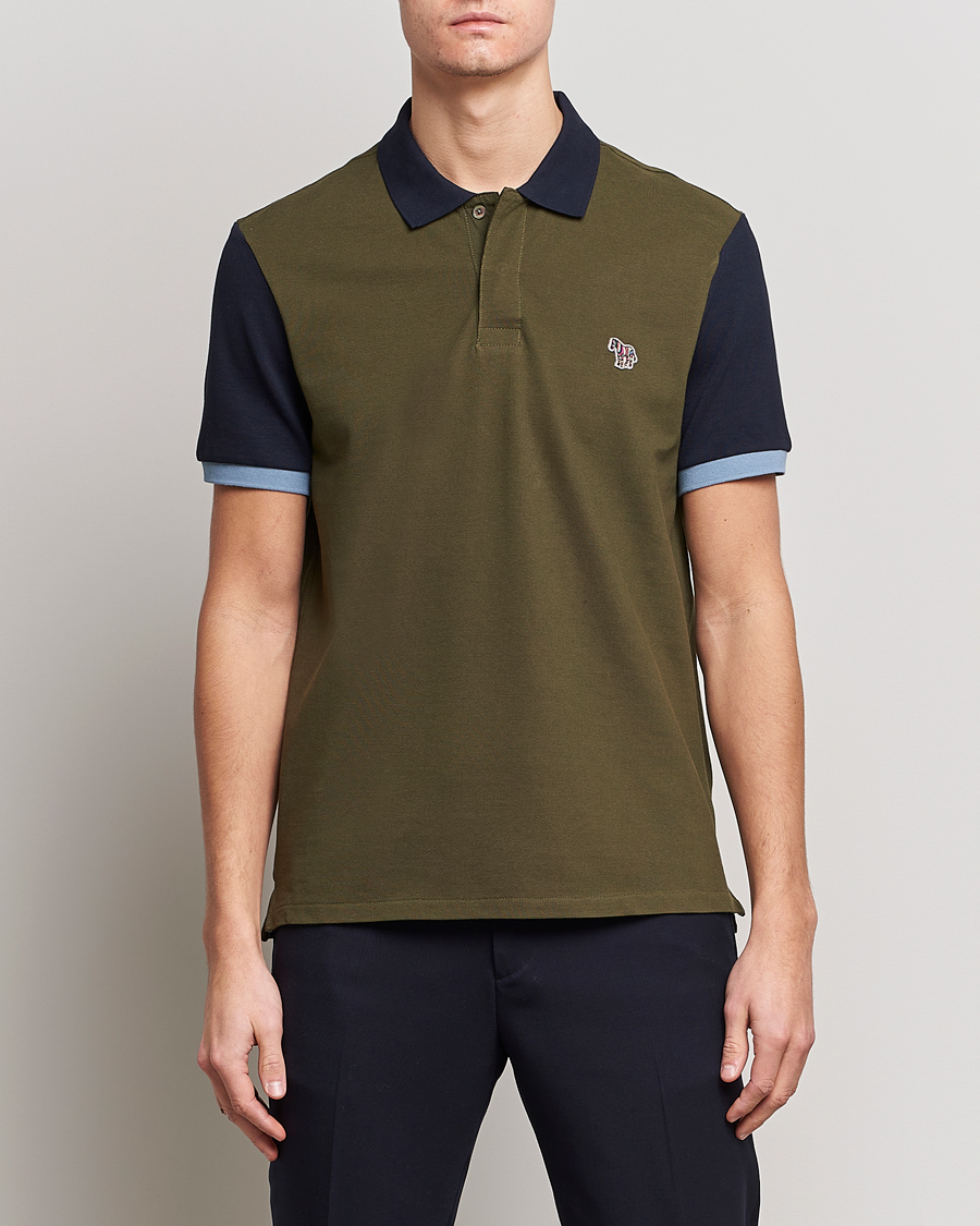 Homme | Polos | PS Paul Smith | Organic Cotton Pique Green/Navy