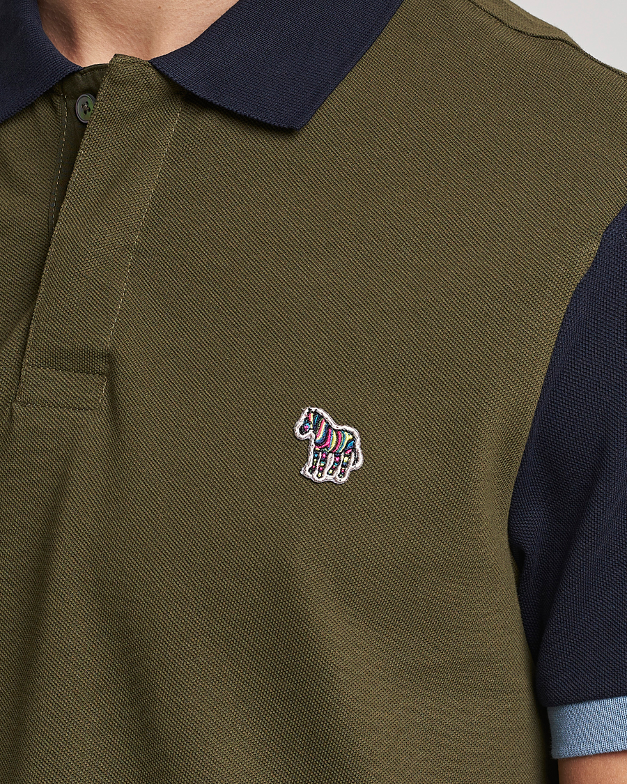 Homme | Polos | PS Paul Smith | Organic Cotton Pique Green/Navy