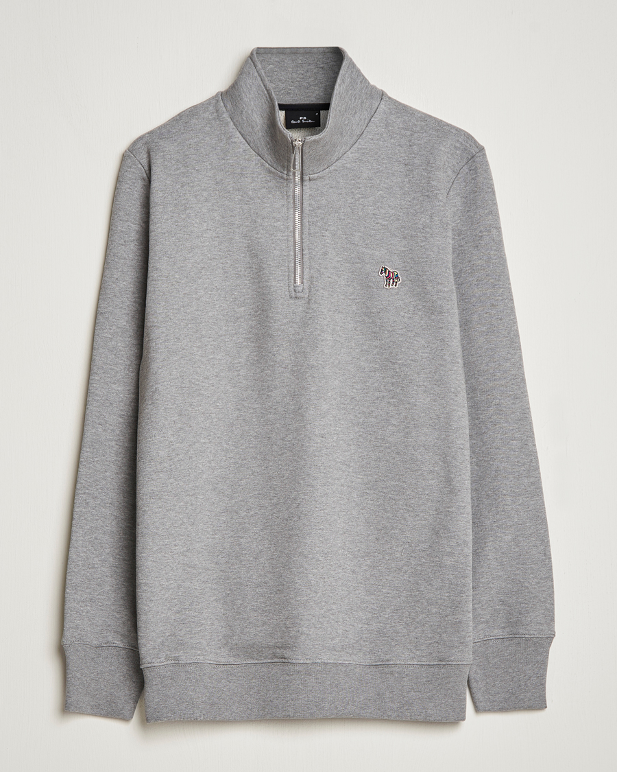 Homme | Pulls Et Tricots | PS Paul Smith | Organic Cotton Zebra Half Zip Grey Melange