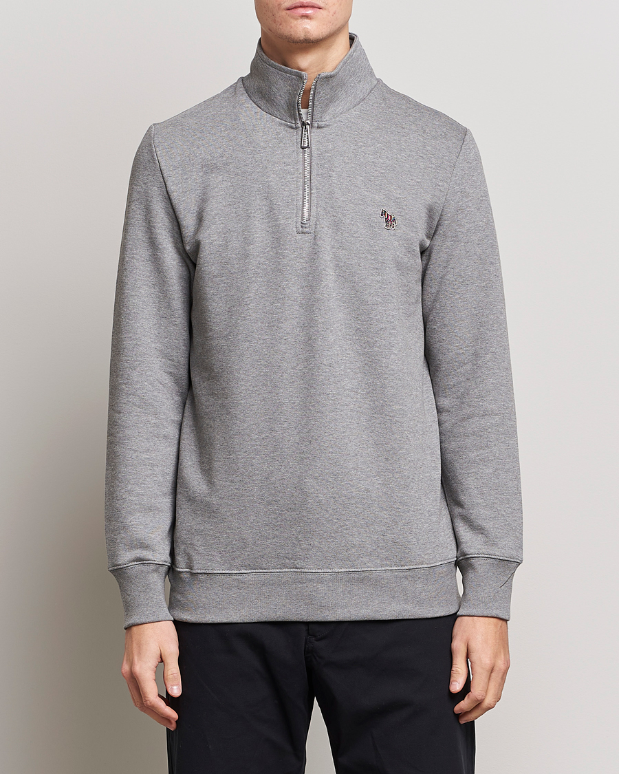 Homme | Pulls Et Tricots | PS Paul Smith | Organic Cotton Zebra Half Zip Grey Melange
