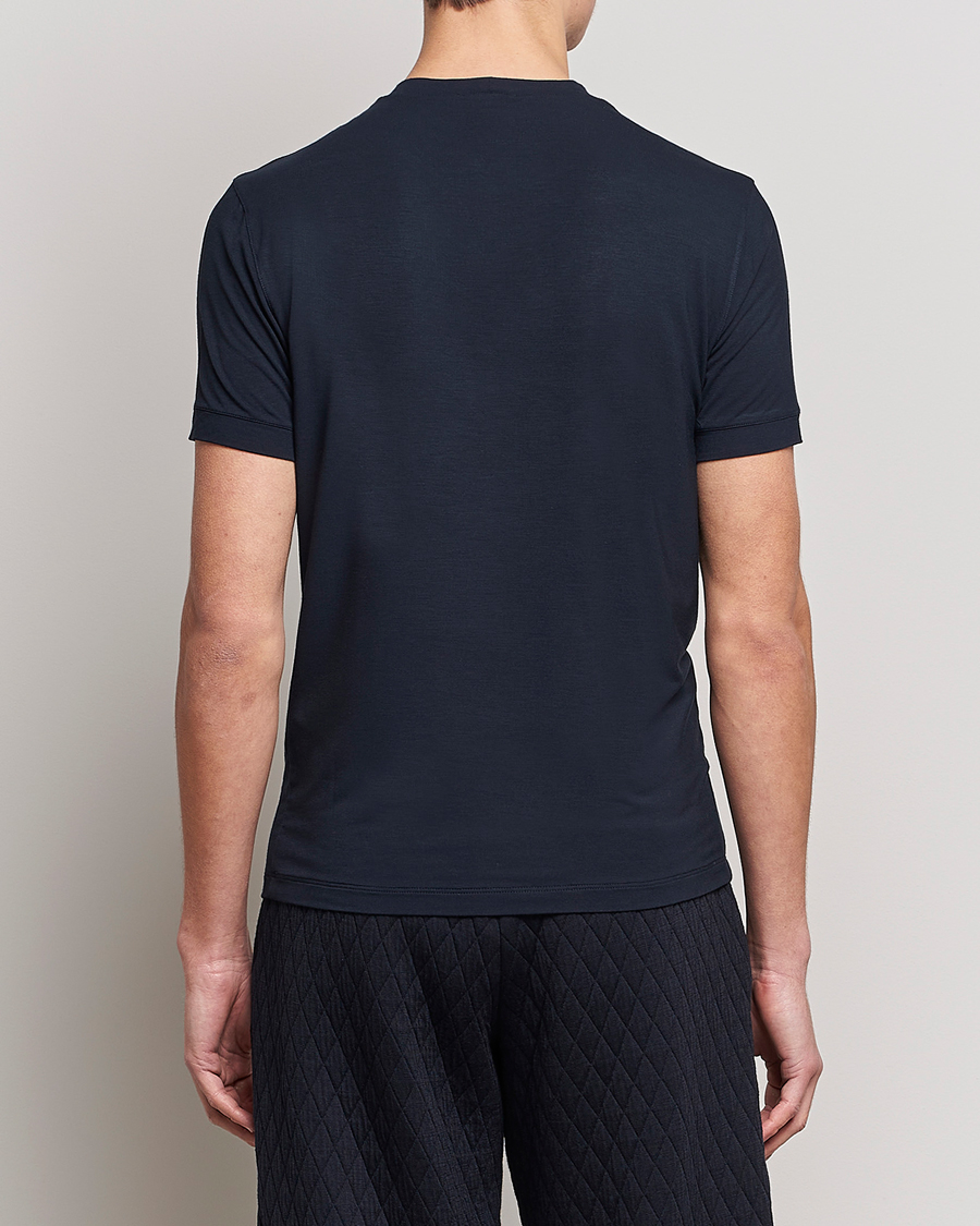 Homme | T-shirts | Giorgio Armani | Embroidered Logo T-Shirt Navy