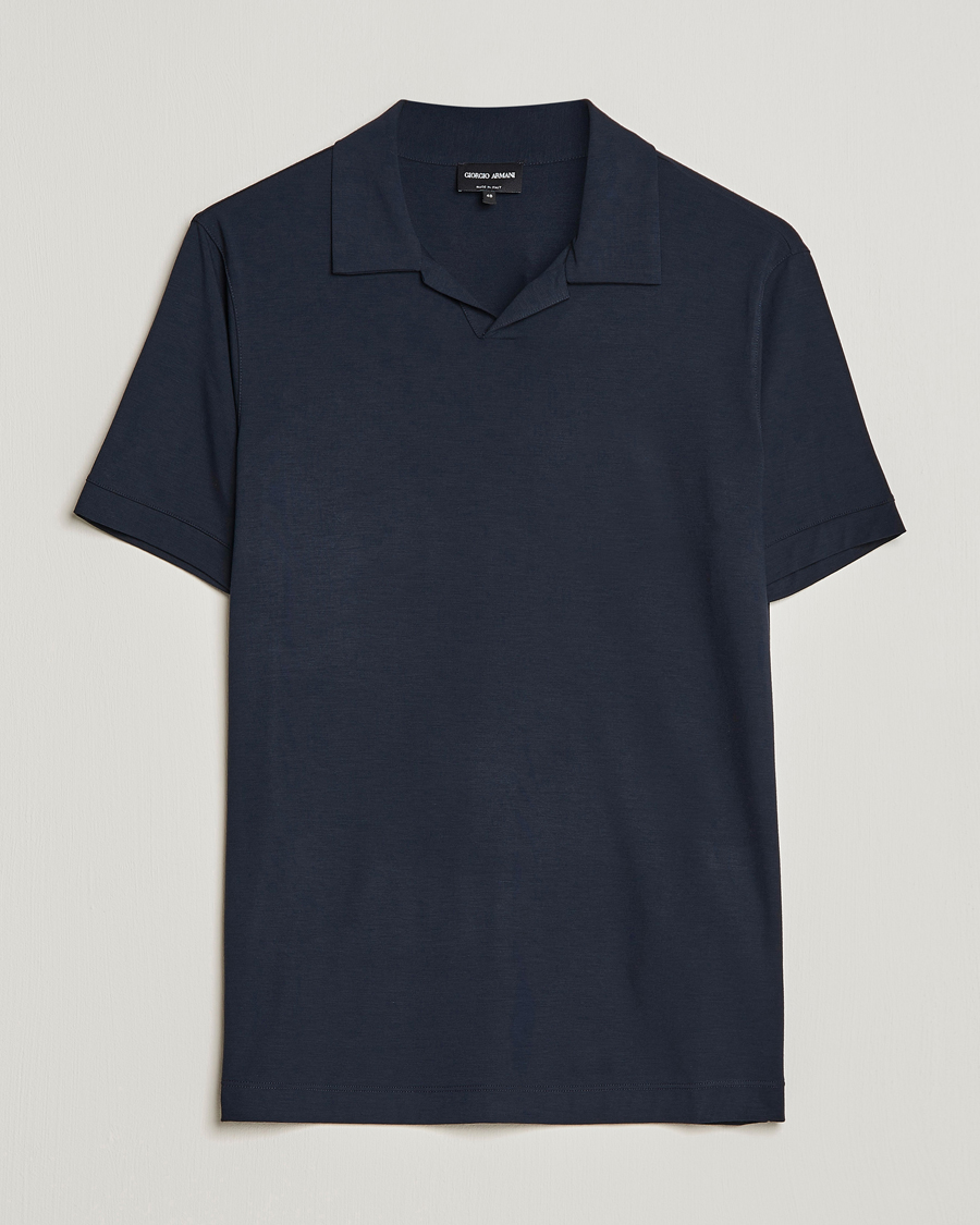 Homme | Polos | Giorgio Armani | Short Sleeve Stretch Polo Navy