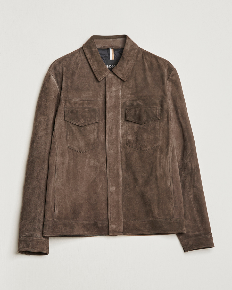 Heren | Jassen | BOSS BLACK | Mucker Suede Jacket Dark Grey