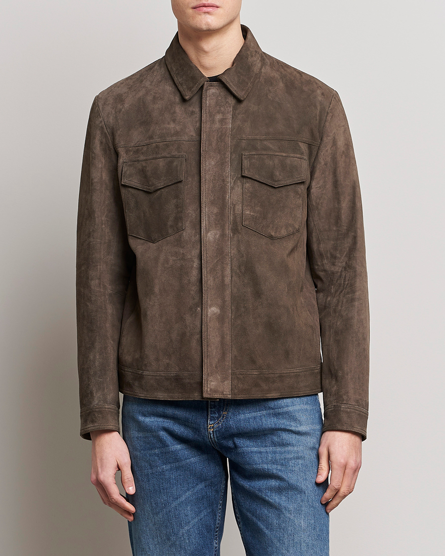 Heren | Jassen | BOSS BLACK | Mucker Suede Jacket Dark Grey