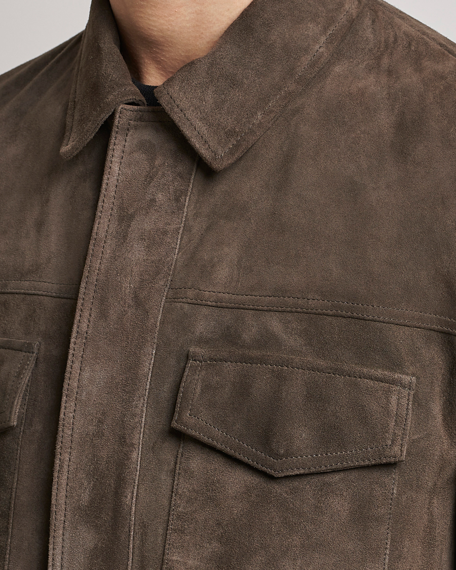 Heren | Jassen | BOSS BLACK | Mucker Suede Jacket Dark Grey
