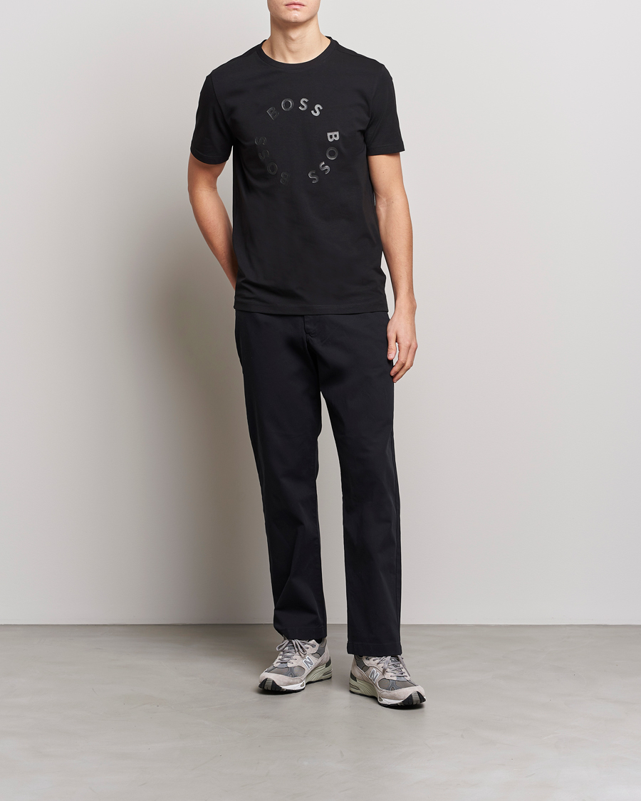 Homme | T-shirts | BOSS GREEN | Circle Logo Crew Neck T-Shirt Black