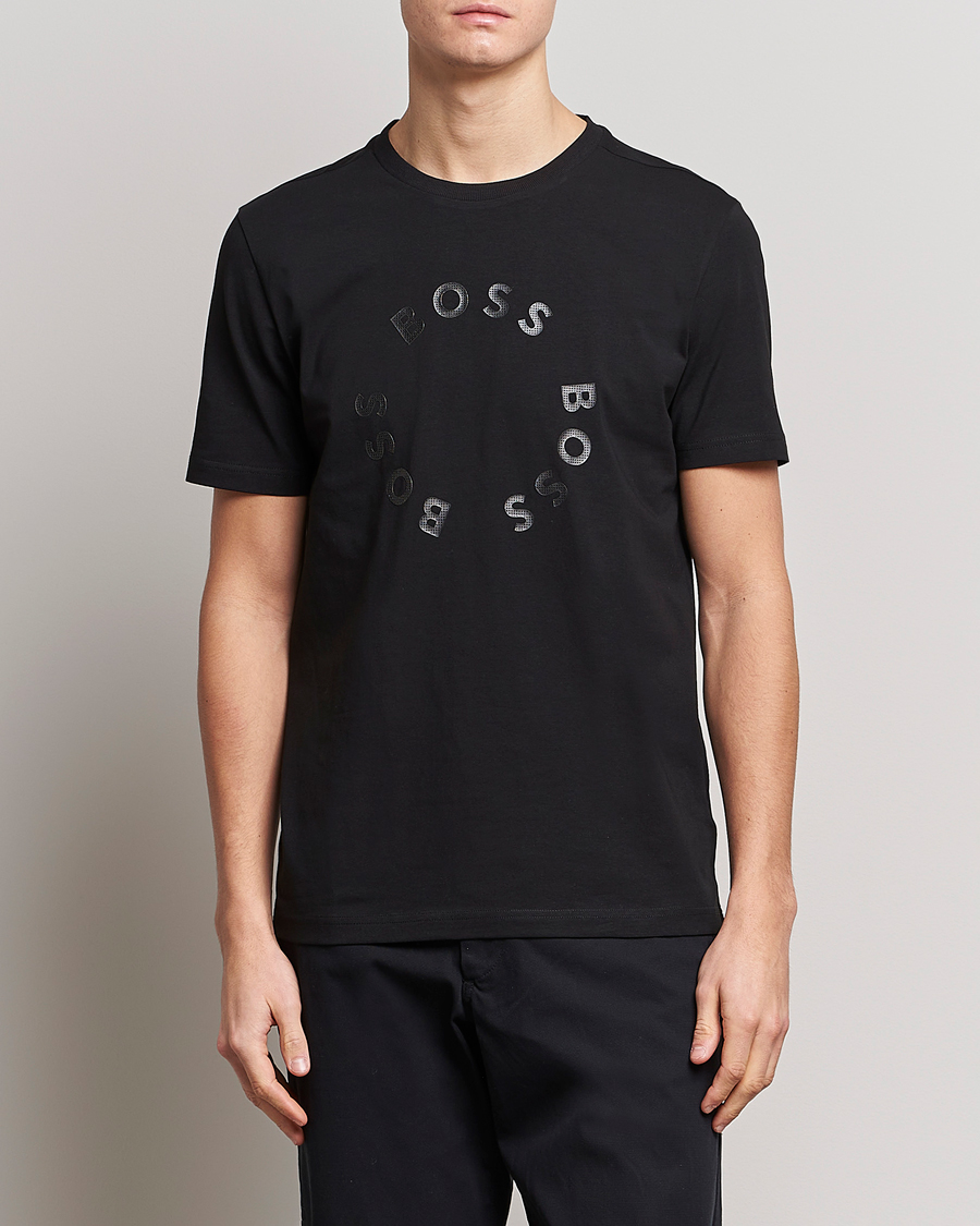 Homme | T-shirts | BOSS GREEN | Circle Logo Crew Neck T-Shirt Black