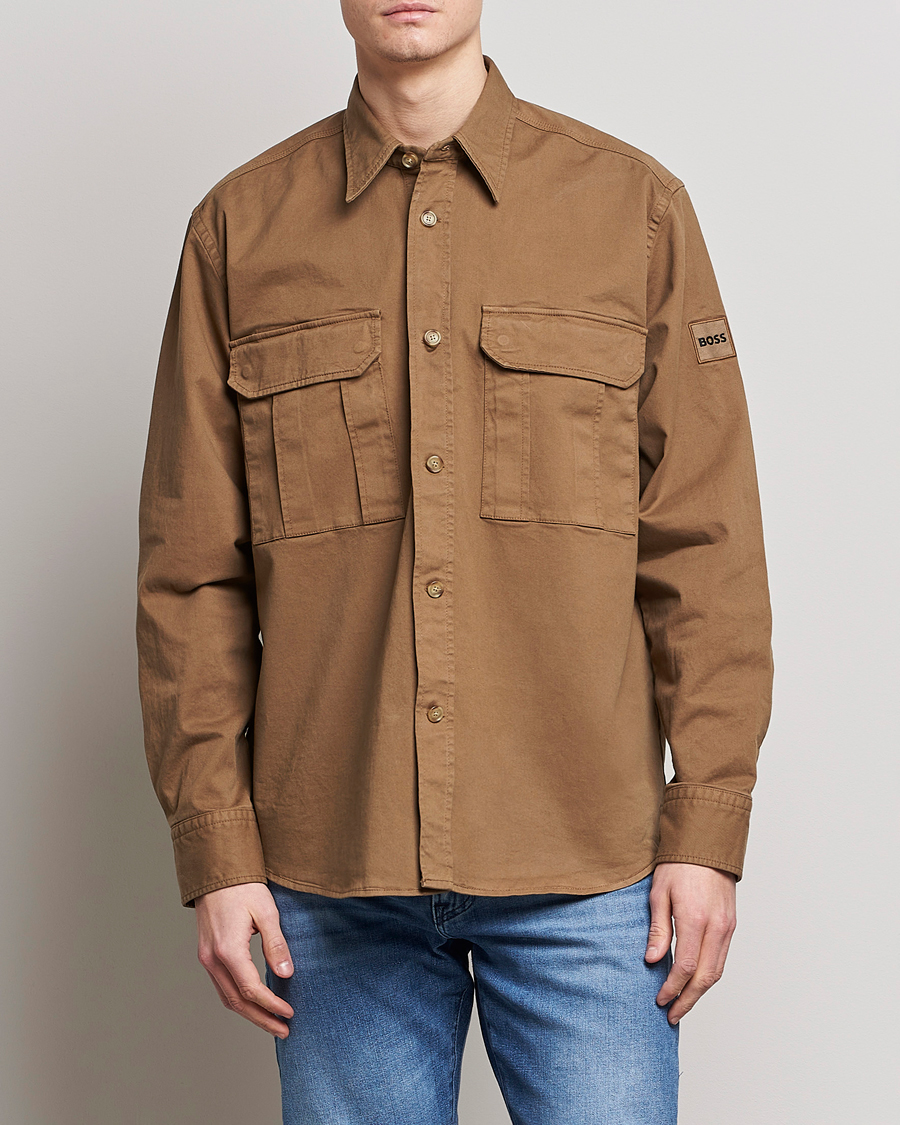 Homme | Chemises | BOSS ORANGE | Lisel Pocket Overshirt Open Beige