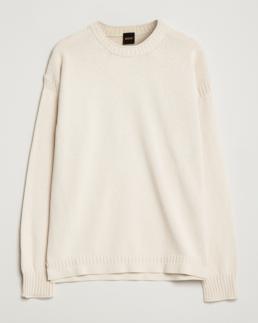 Heren | Truien | BOSS ORANGE | Arcott Knitted Sweater Open White