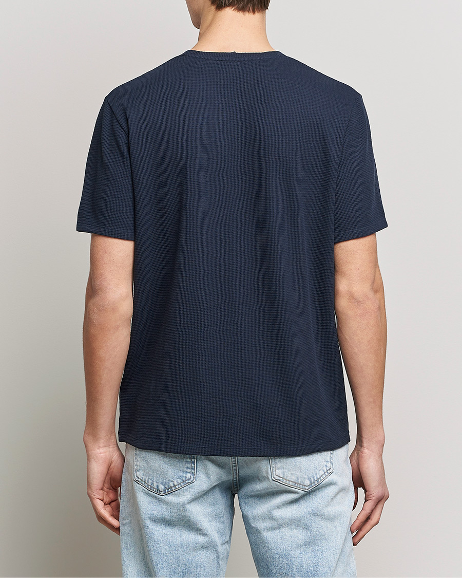 Heren | T-shirts | BOSS BLACK | Waffle Logo Crew Neck T-Shirt Dark Blue