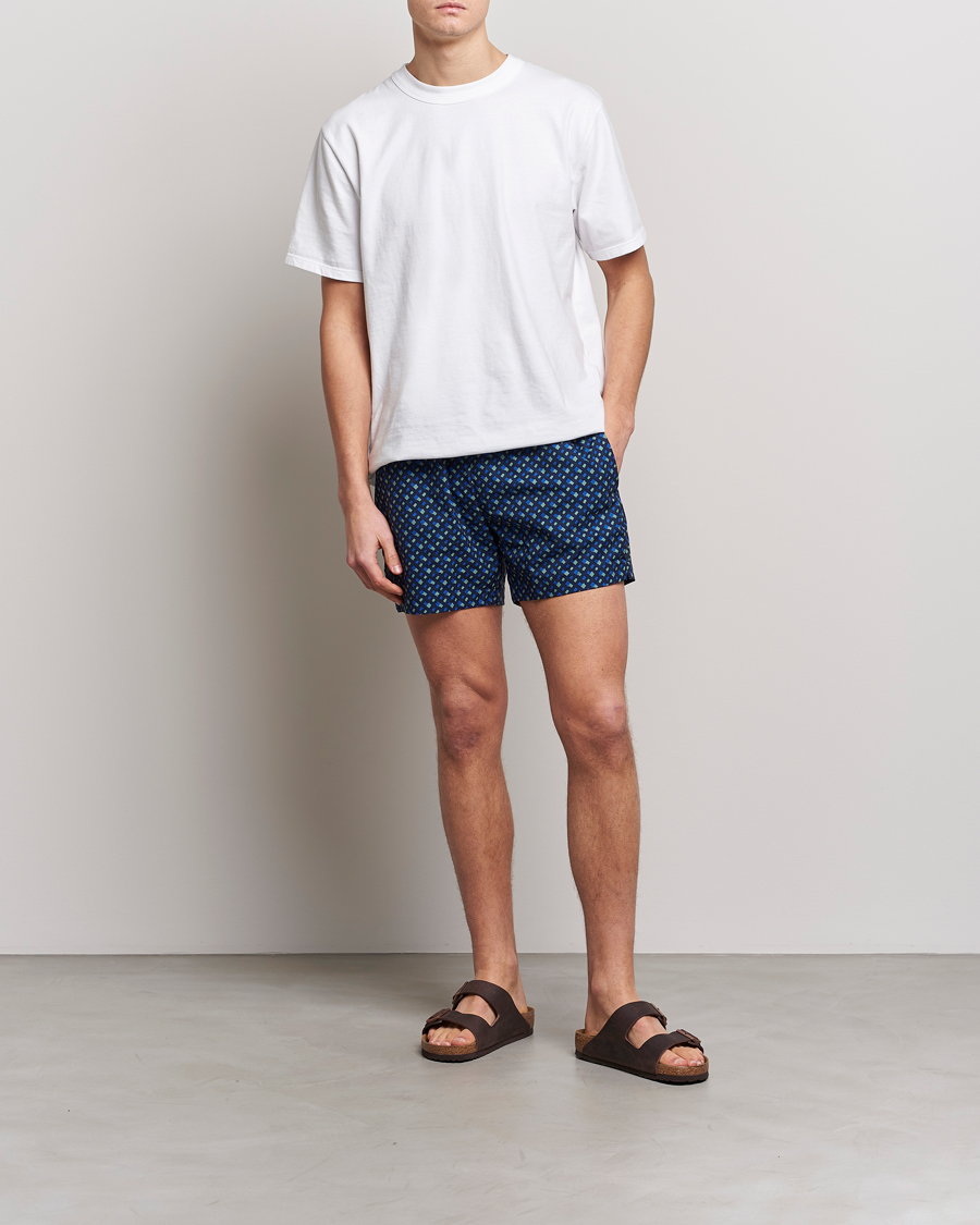 Homme | Maillots De Bain | BOSS BLACK | Manu Monogram Logo Swimshorts Dark Blue