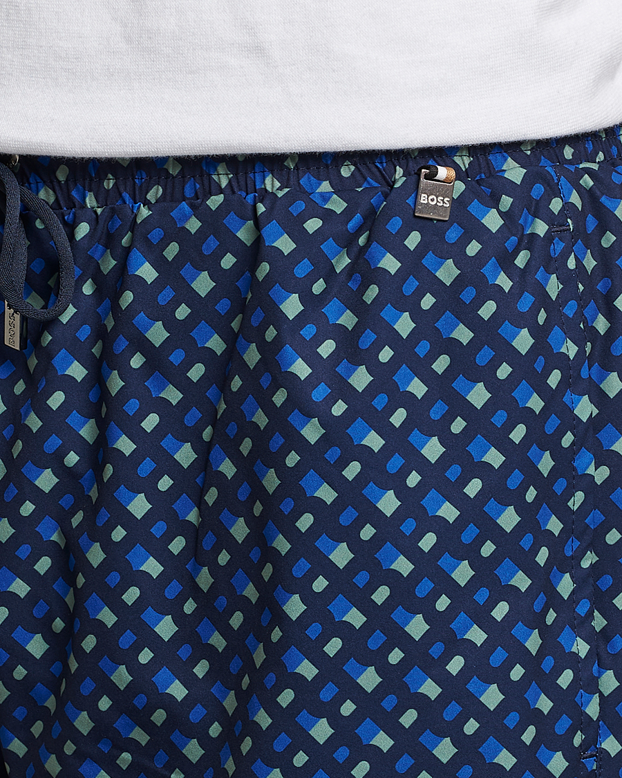 Homme | Maillots De Bain | BOSS BLACK | Manu Monogram Logo Swimshorts Dark Blue