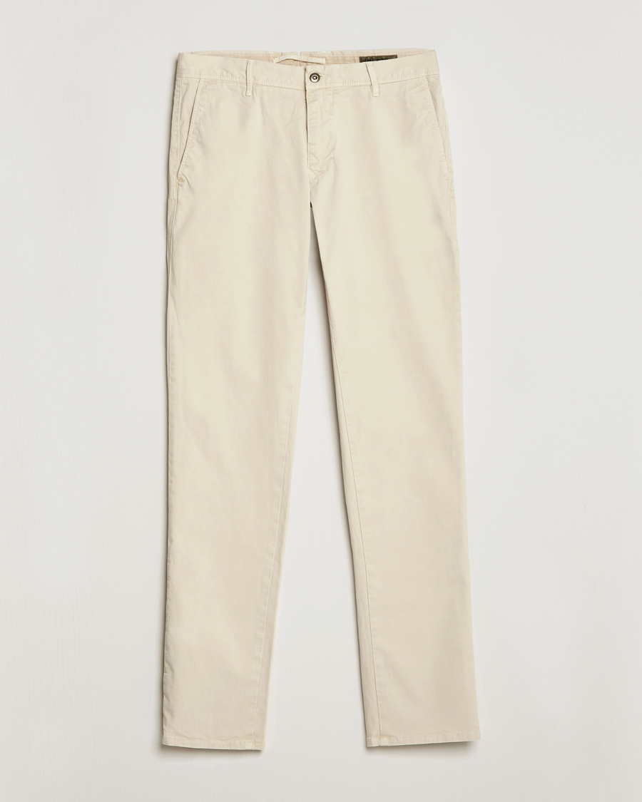 Heren | Broeken | Incotex | Slim Fit Garment Dyed Slacks Off White