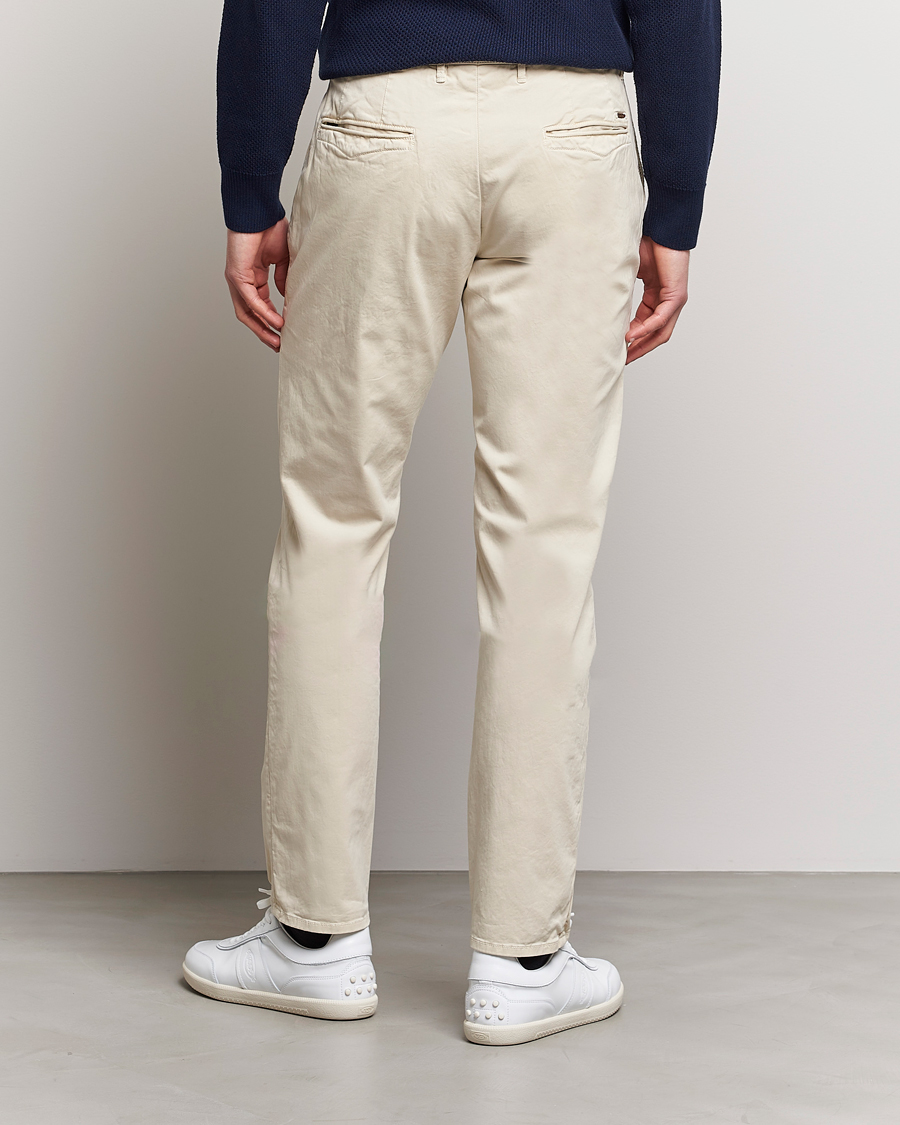 Heren | Broeken | Incotex | Slim Fit Garment Dyed Slacks Off White