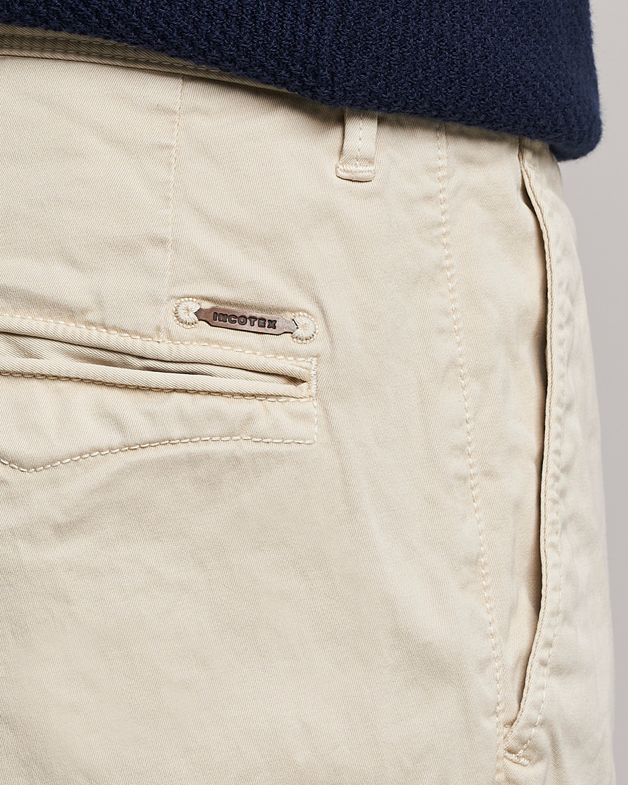 Heren | Broeken | Incotex | Slim Fit Garment Dyed Slacks Off White