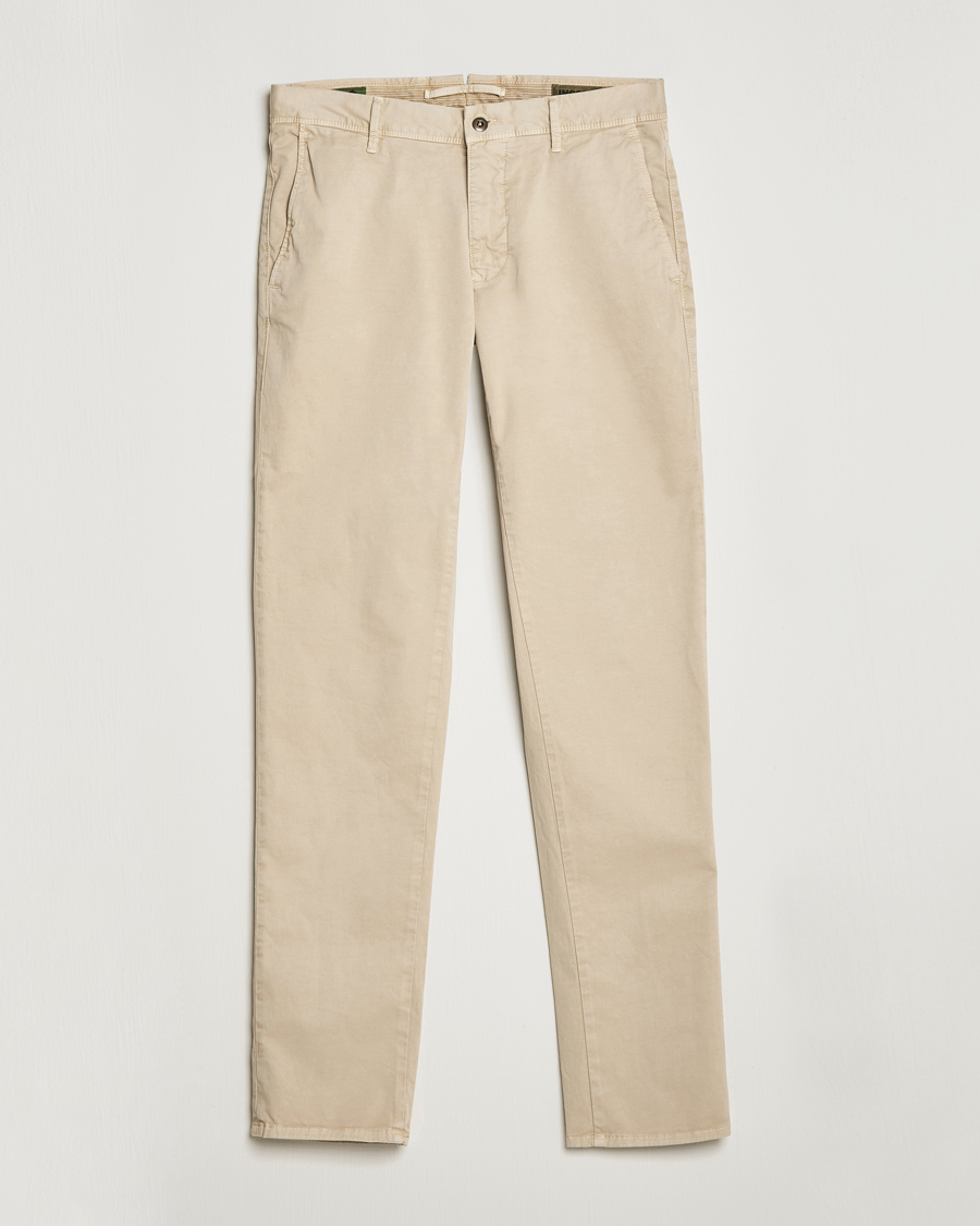 Homme | Pantalons | Incotex | Slim Fit Garment Dyed Slacks Beige