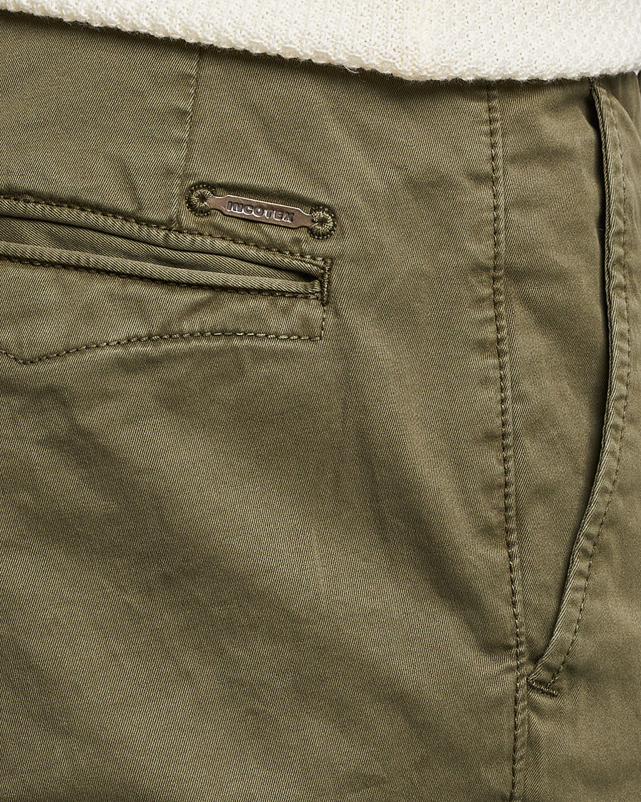 Homme | Pantalons | Incotex | Slim Fit Garment Dyed Slacks Olive