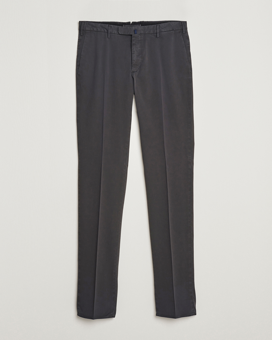 Heren | Broeken | Incotex | Slim Fit Comfort Chinos Charcoal