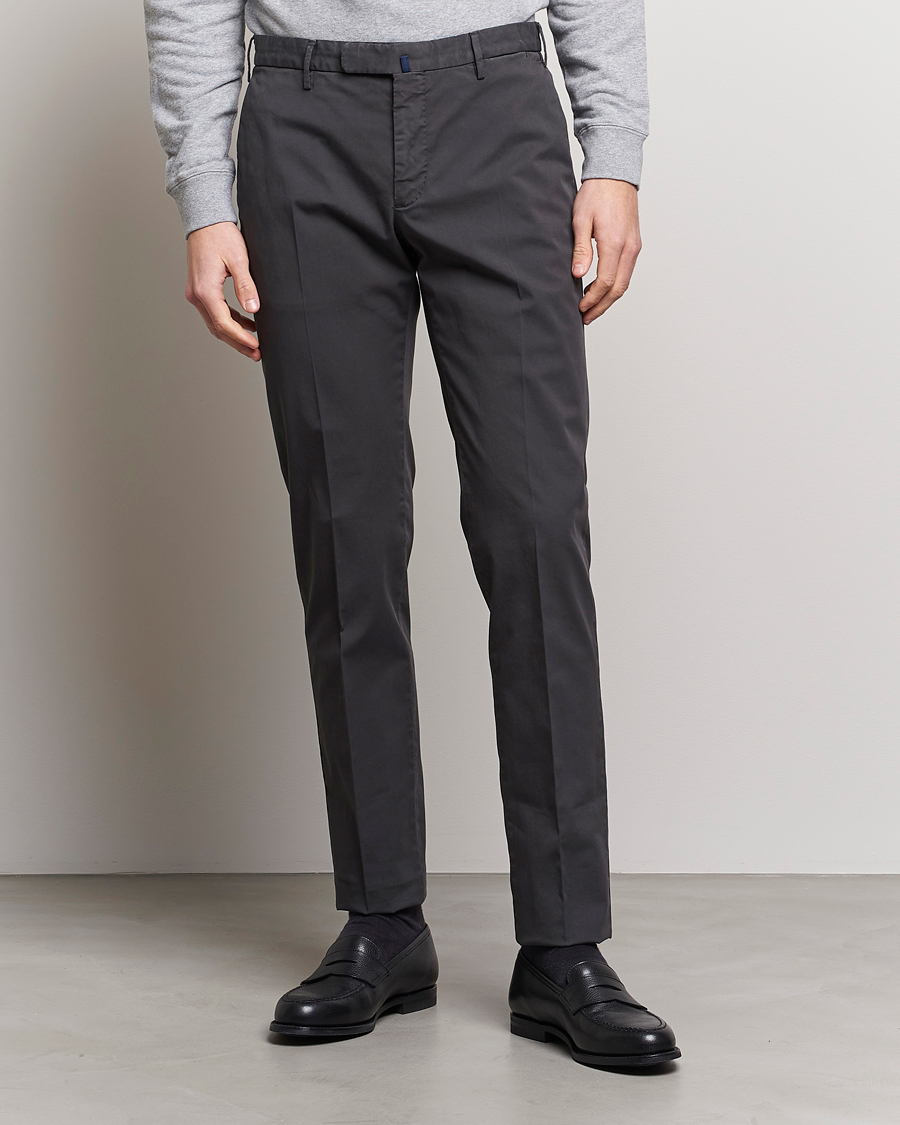 Heren | Broeken | Incotex | Slim Fit Comfort Chinos Charcoal