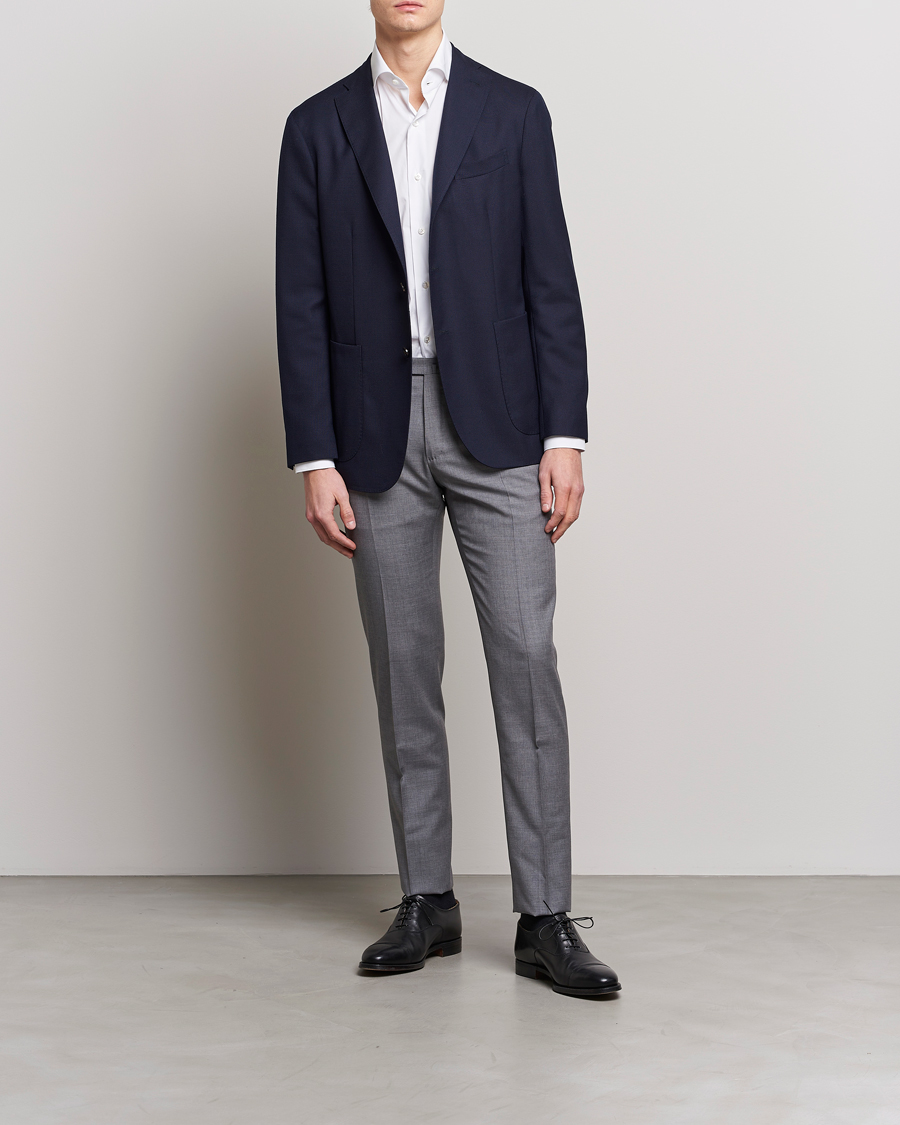 Homme | Pantalons | Incotex | Slim Fit Tropical Wool Trousers Light Grey
