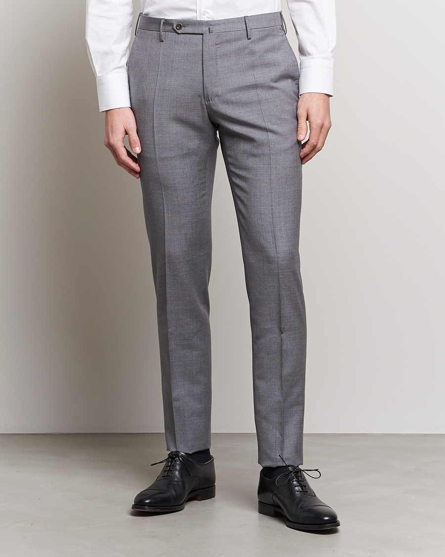 Homme | Pantalons | Incotex | Slim Fit Tropical Wool Trousers Light Grey